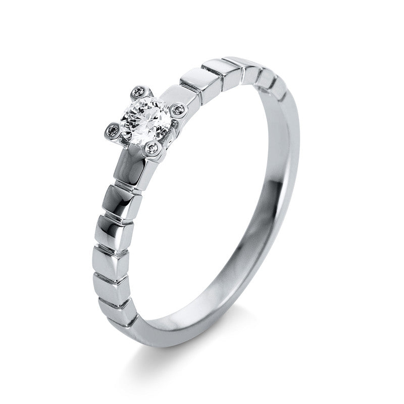 Ring 18 kt WG, 5 Brill. 0,16 ct, W-si