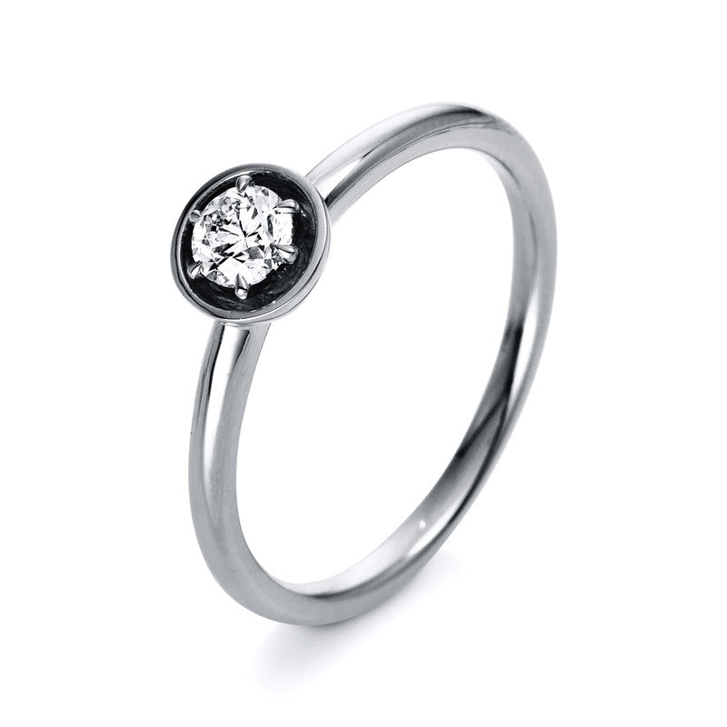Ring 18 kt WG, 1 Brill. 0,26 ct, W-si