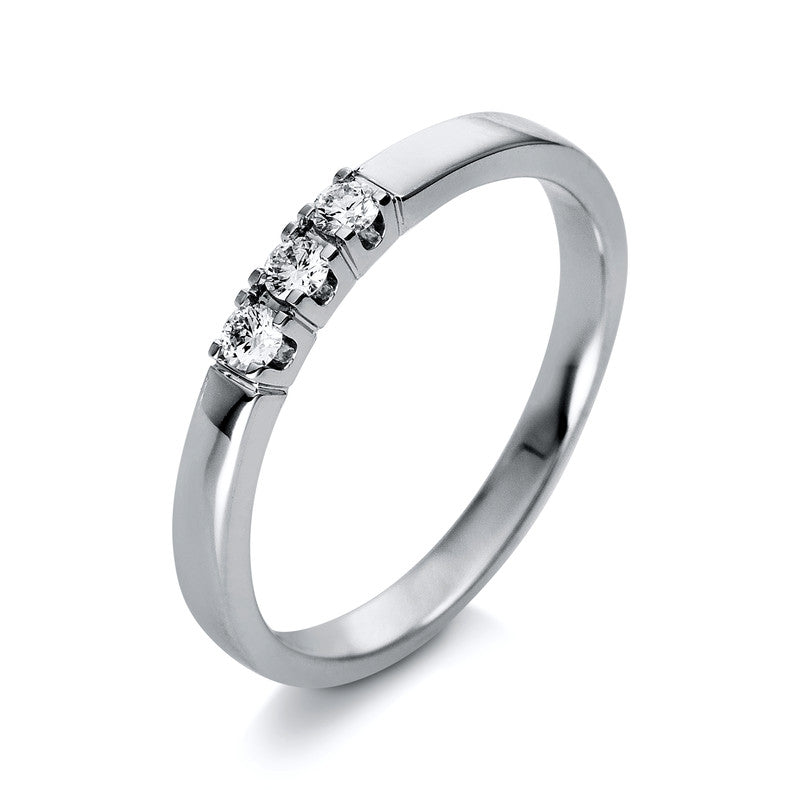 Ring 18 kt WG. 3 Brillanten 0.12 ct. TW-si. Weite:53