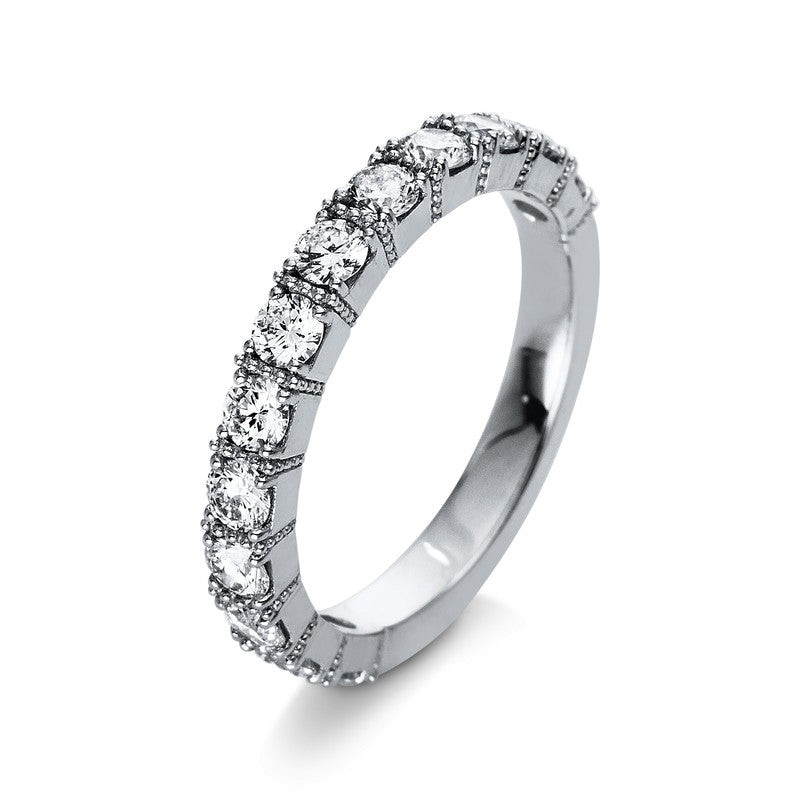 Ring 18 kt WG, 13 Brill. 0,98 ct, TW-si
