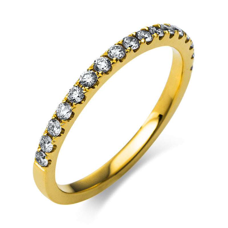 Ring 18 kt GG. 18 Brillanten 0.35 ct. TW-si. Weite:54