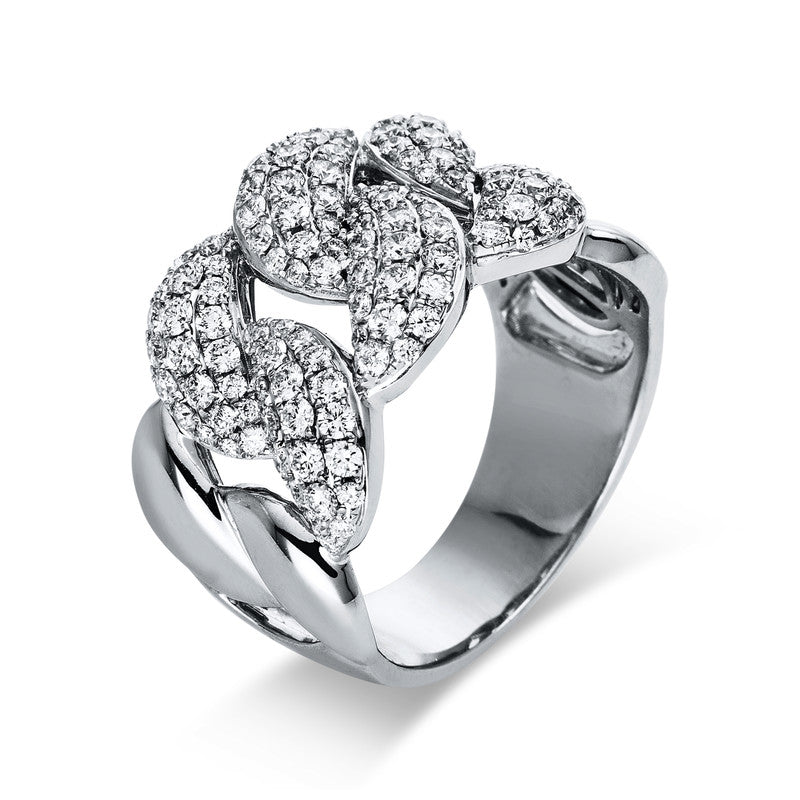 Ring 18 kt WG, 46 Brill. 0,27 ct, TW-si, 80 Brill. 1,43 ct, TW-si