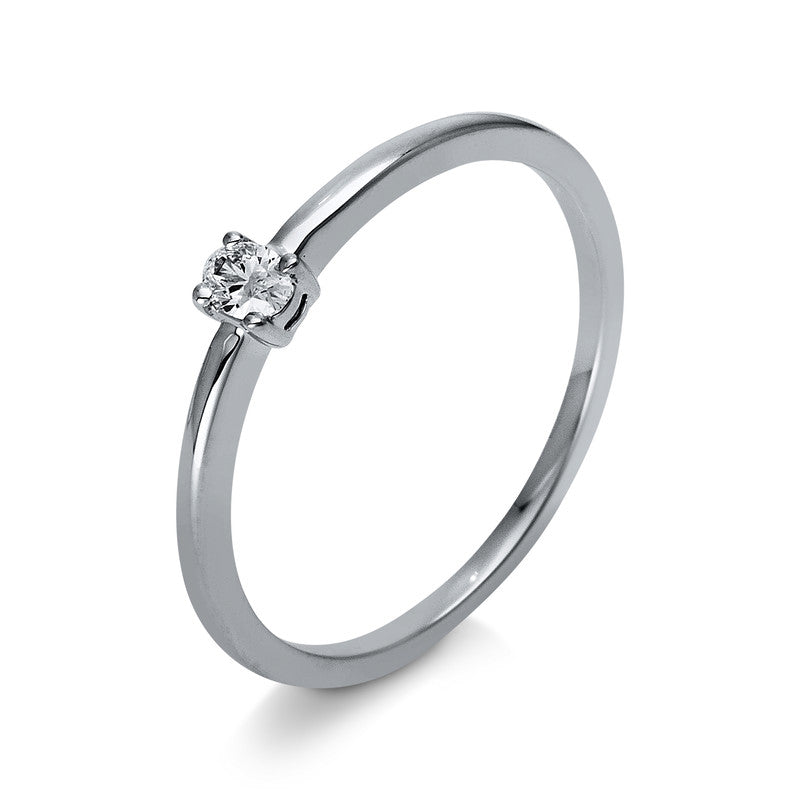 Ring 18 kt WG, 1 Oval 0,08 ct, TW-si