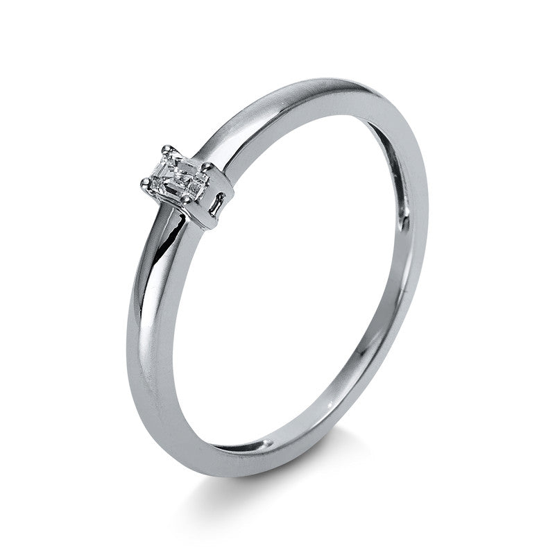 Ring 14 kt WG, 1 Sm.schliff 0,08 ct, TW-si