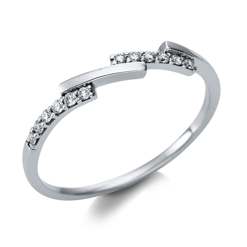 Ring 18 kt WG, 12 Brill. 0,11 ct, TW-si