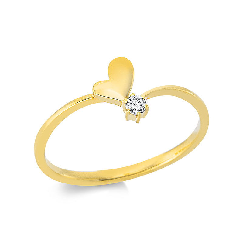 Ring 18 kt GG, 1 Brill. 0,05 ct, TW-si