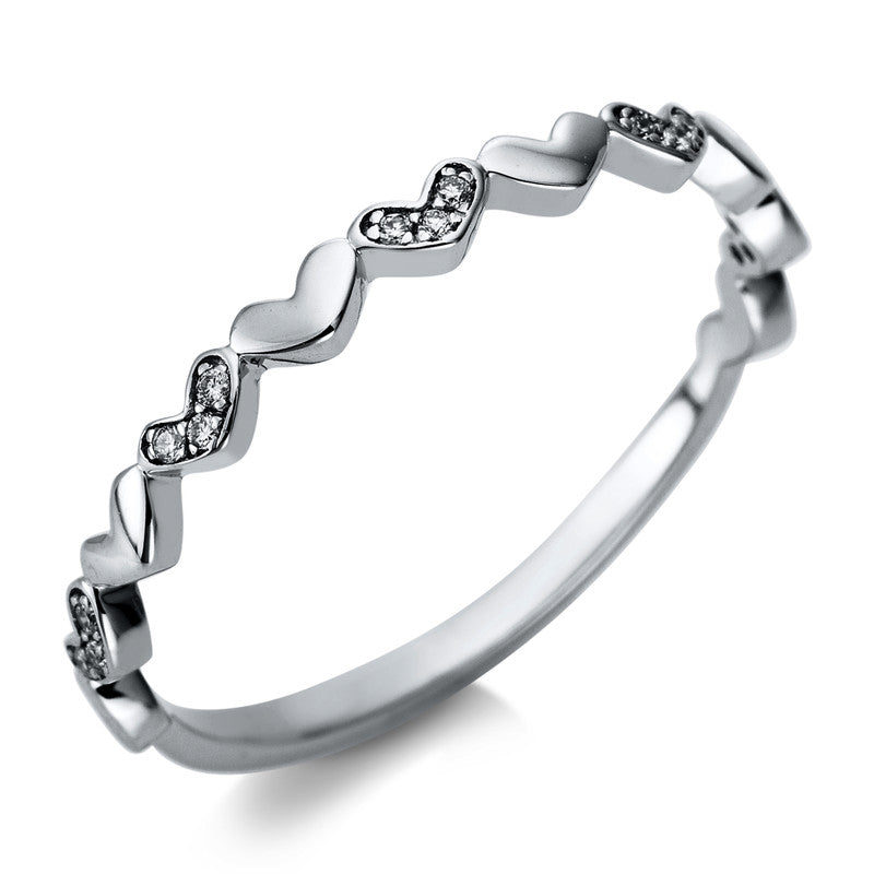 Ring 18 kt WG, 15 Brill. 0,05 ct, TW-si