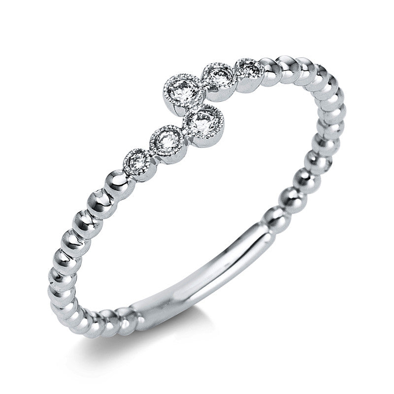 Ring 14 kt WG, 6 Brill. 0,07 ct, TW-si