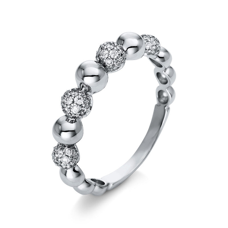 Ring 18 kt WG, 60 Brill. 0,34 ct, TW-si