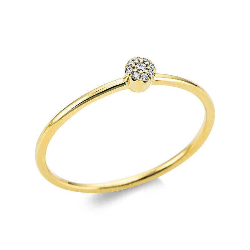 Ring 18 kt GG, 9 Brill. 0,03 ct, TW-si