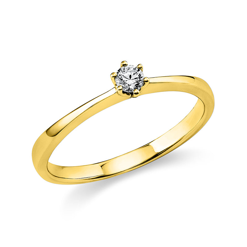 Ring 18 kt GG, 1 Brill. 0,10 ct, TW-si