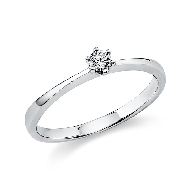 Ring 14 kt WG, 1 Brill. 0,10 ct, TW-si