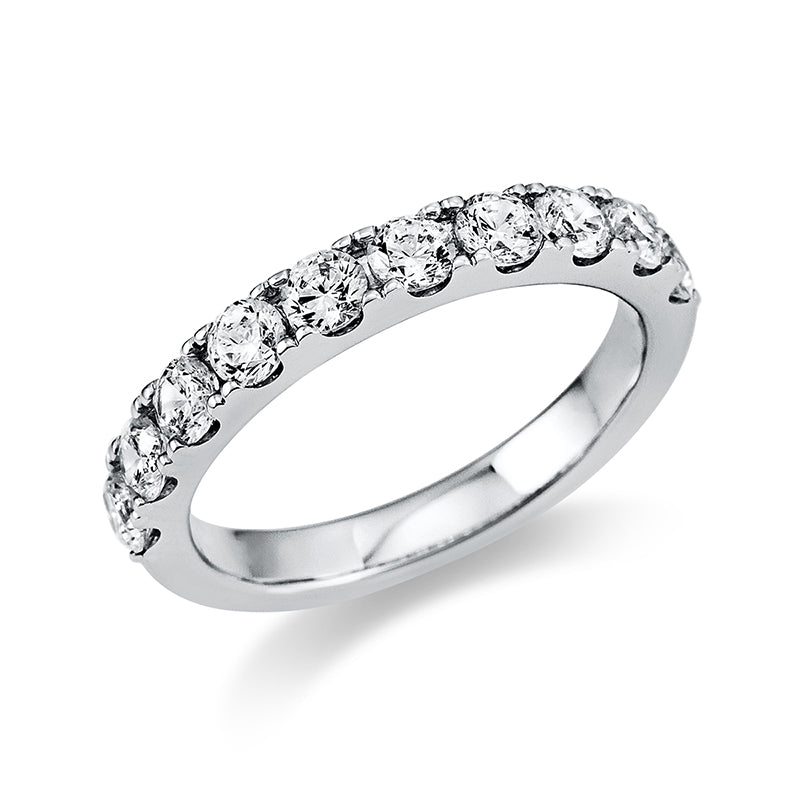 Ring 950 Pt Platin. 10 Brillanten 1.08 ct. TW-si. Weite:50