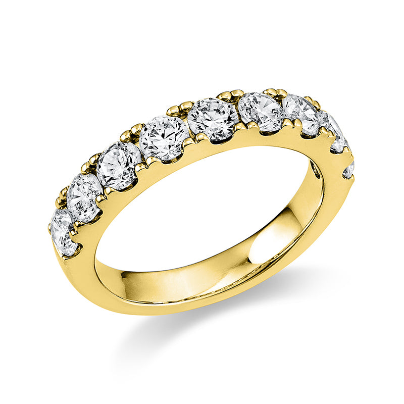 Ring 18 kt GG, 9 Brill. 1,52 ct, TW-si