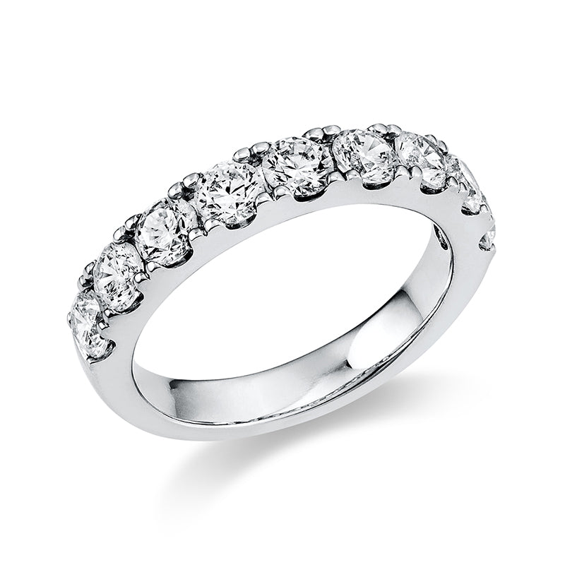 Ring 950 Pt Platin. 9 Brillanten 1.49 ct. TW-si. Weite:52