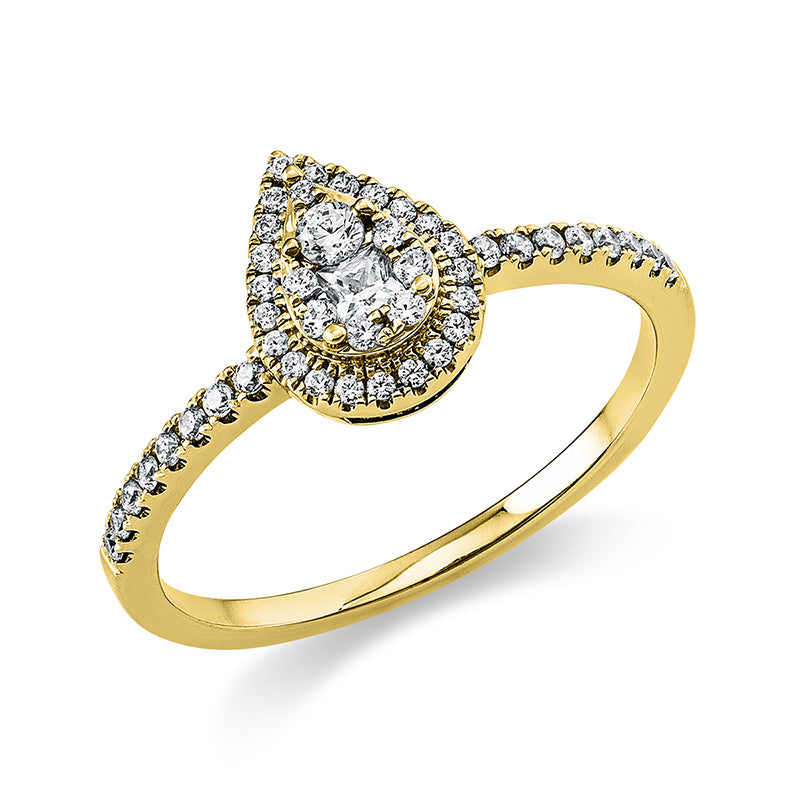 Ring 18 kt GG, 1 Princ. 0,06 ct, TW-si, 46 Brill. 0,25 ct, TW-si