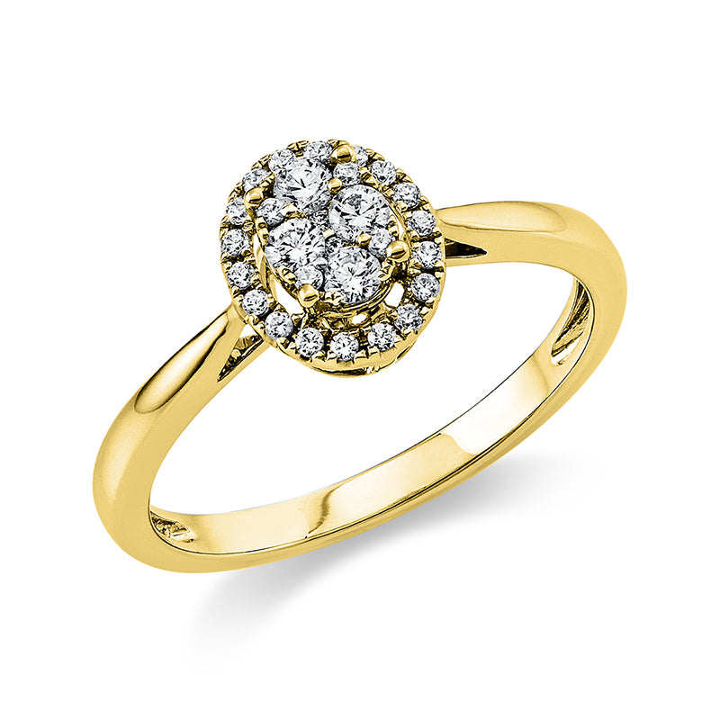 Ring 14 kt GG, 28 Brill. 0,26 ct, TW-si