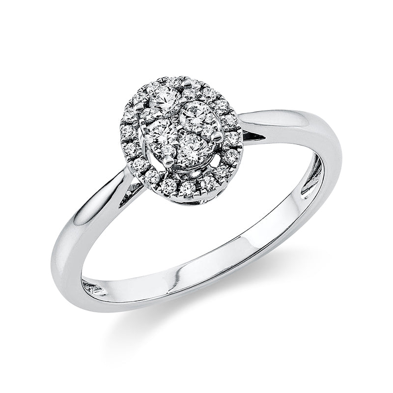Ring 14 kt WG, 28 Brill. 0,27 ct, TW-si