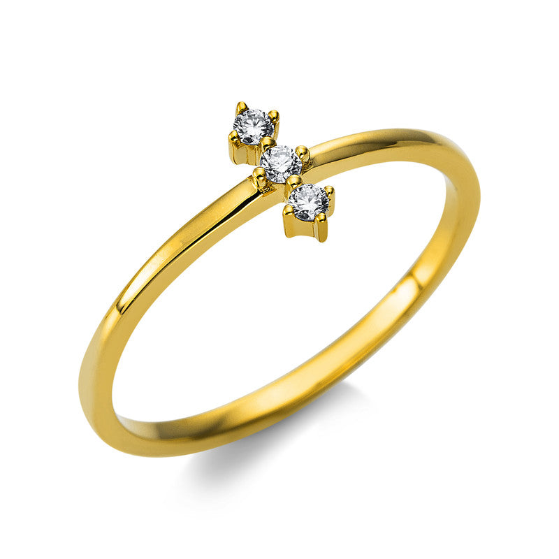 Ring 18 kt GG, 3 Brill. 0,06 ct, TW-si