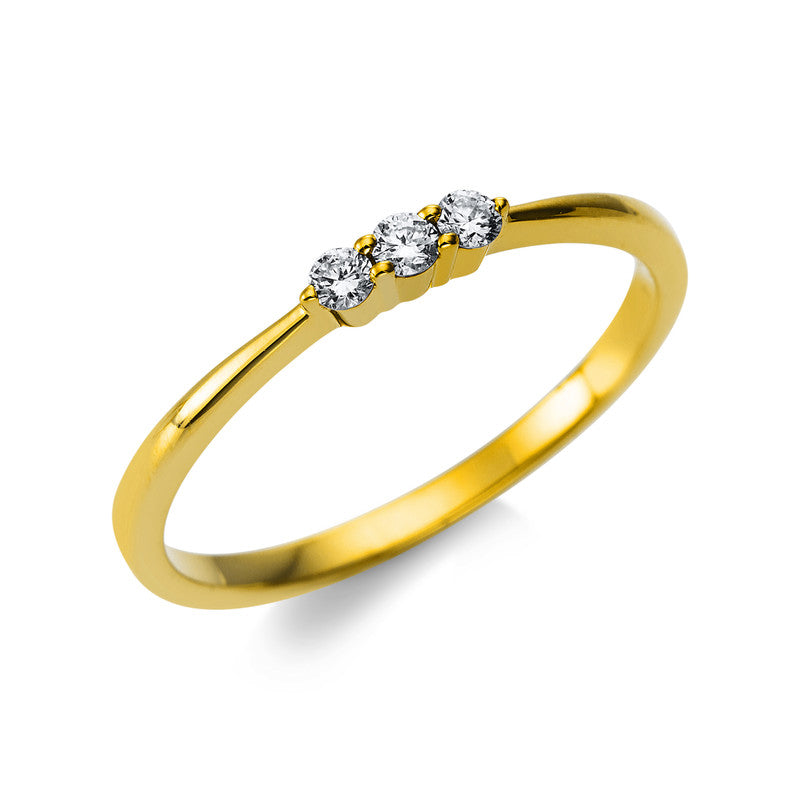Ring 18 kt GG. 3 Brillanten 0.10 ct. TW-si. Weite:54