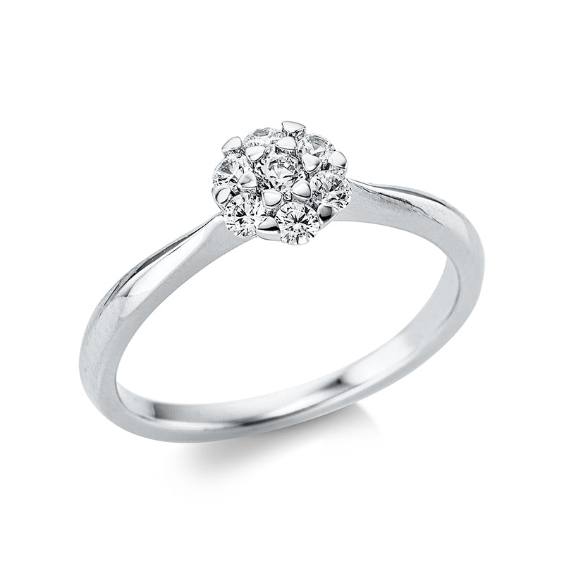 Ring 18 kt WG, 7 Brill. 0,39 ct, TW-si
