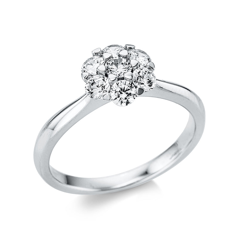 Ring 18 kt WG, 7 Brill. 0,76 ct, TW-si