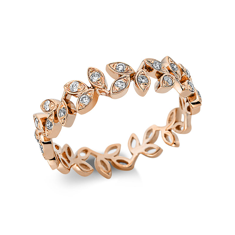 Ring 18 kt RG. 18 Brillanten 0.17 ct. TW-si. B:5.1 mm. Weite:54