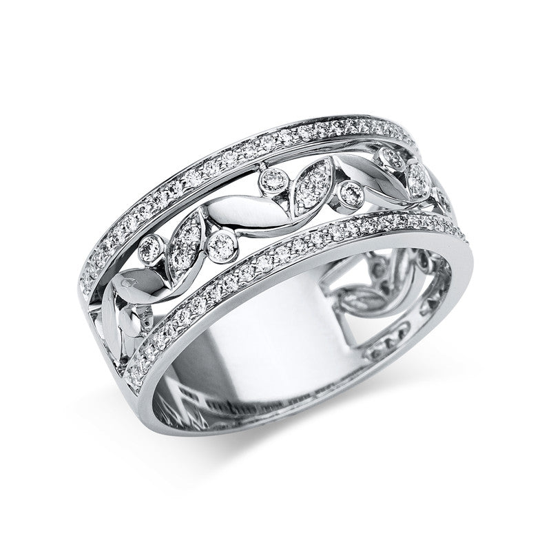 Ring 18 kt WG, 90 Brill. 0,42 ct, W-si