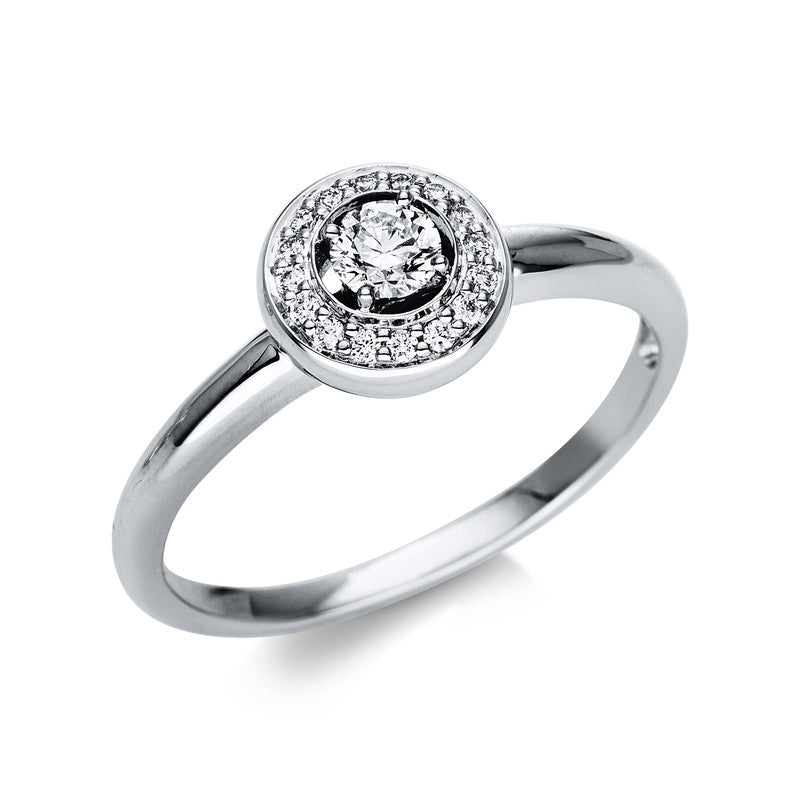 Ring 18 kt WG, 17 Brill. 0,24 ct, TW-si