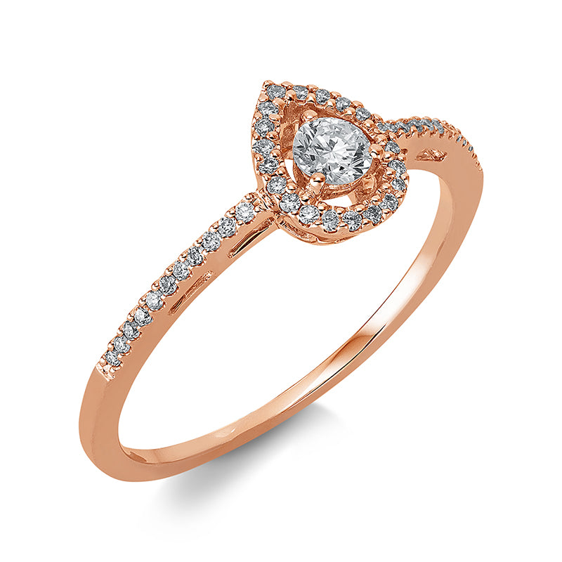 Ring 18 kt RG, 43 Brill. 0,24 ct, W-si