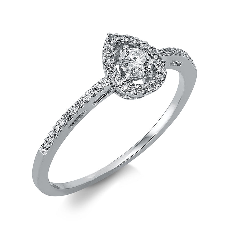 Ring 18 kt WG, 43 Brill. 0,24 ct, W-si