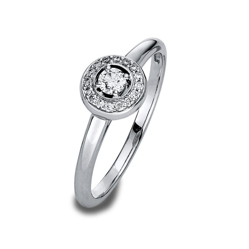 Ring 18 kt WG, 17 Brill. 0,18 ct, W-si