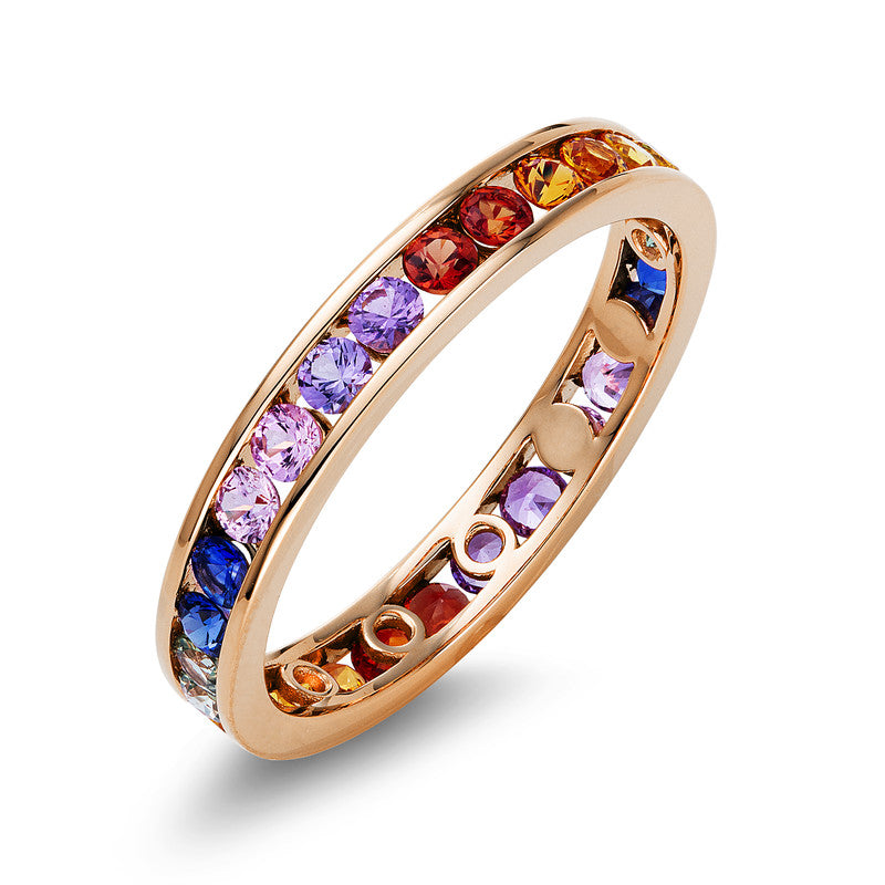 Ring 18 kt RG. 24 Saphire 2.01 ct fancy. Weite:54