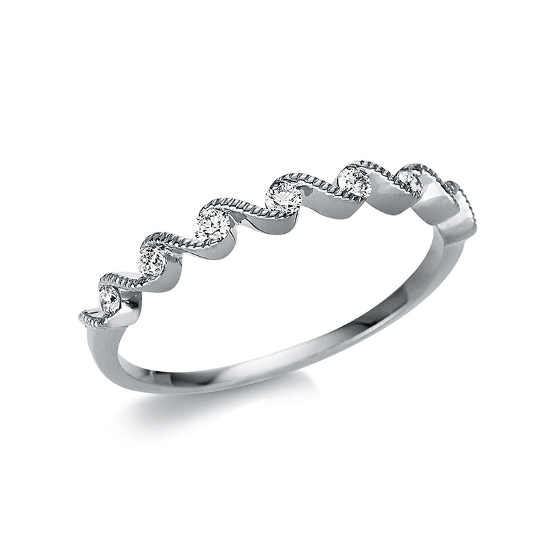 Ring 18 kt WG. 7 Brillanten 0.14 ct. TW-si. Weite:54