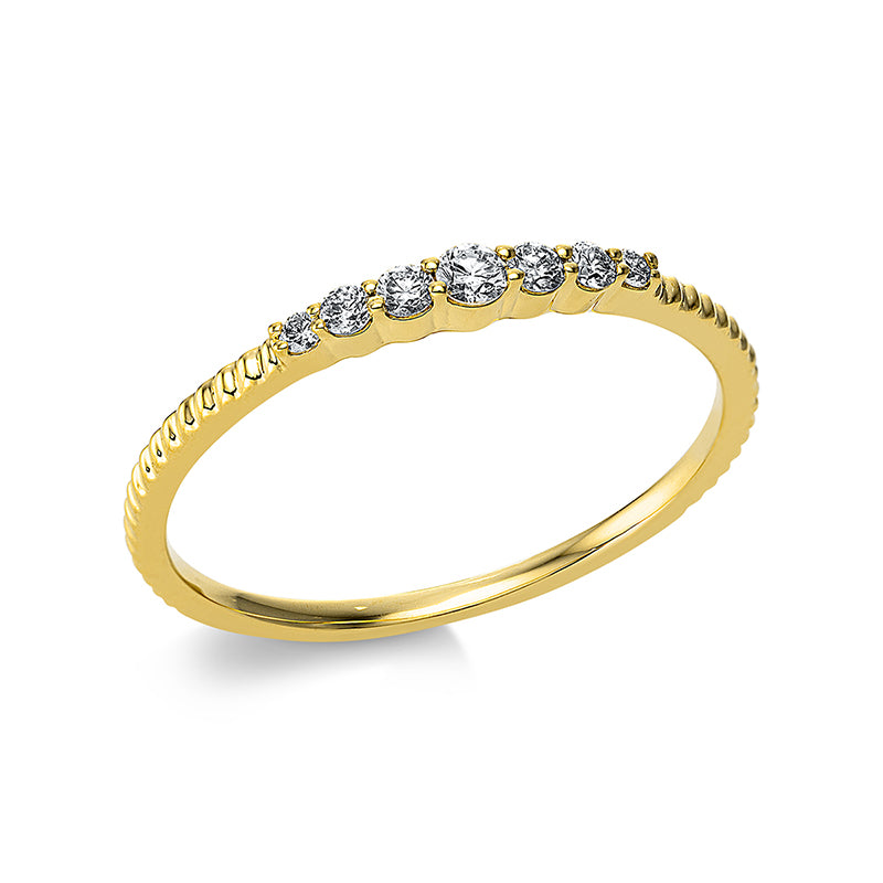 Ring 18 kt GG, 7 Brill. 0,14 ct, TW-si