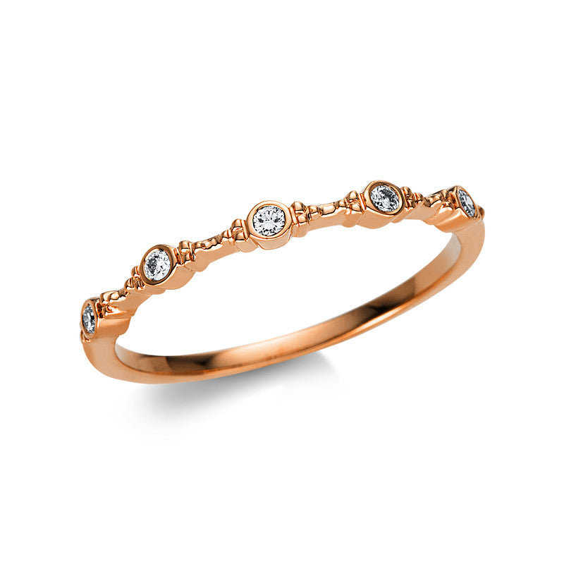 Ring 18 kt RG, 5 Brill. 0,07 ct, TW-si