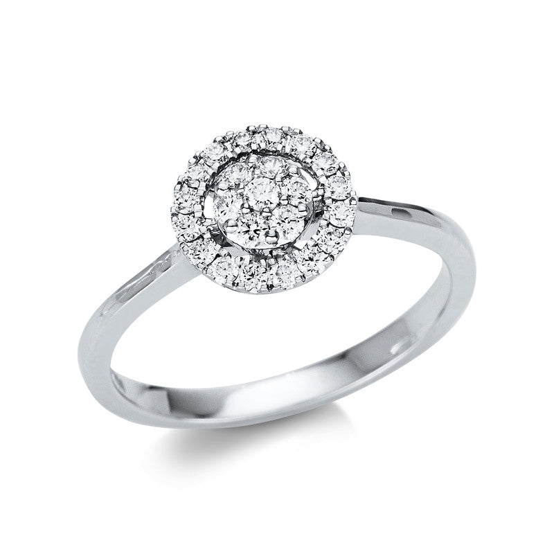 Ring 18 kt WG. 23 Brillanten 0.29 ct. TW-si. Weite:54