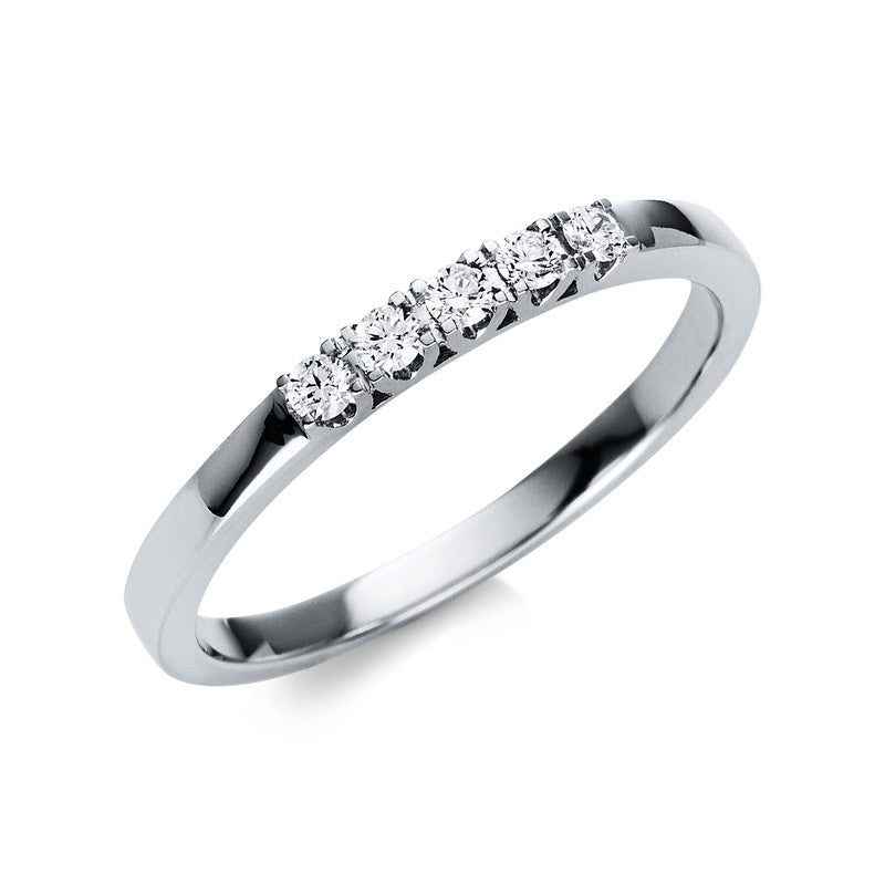 Ring 18 kt WG. 5 Brillanten 0.12 ct. TW-si. Weite:54