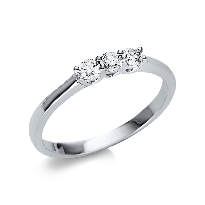 Ring 18 kt WG. 3 Brillanten 0.24 ct. TW-si. Weite:54