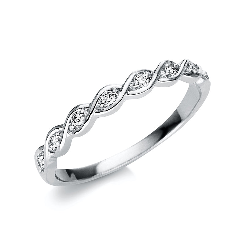 Ring 18 kt WG. 8 Brillanten 0.09 ct. TW-si. Weite:54