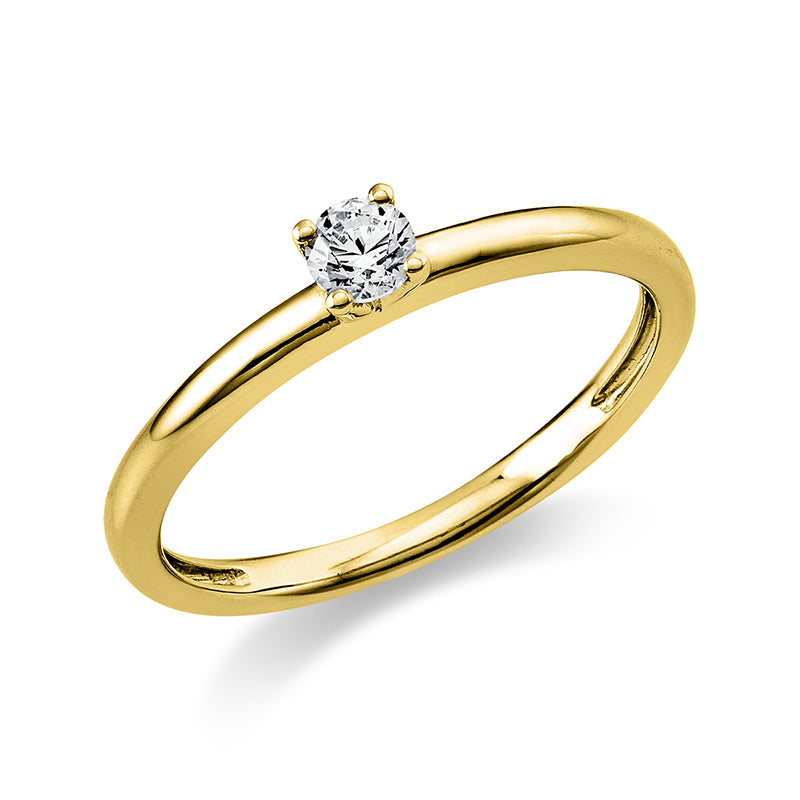 Ring 4er-Krappe 18 kt GG. 1 Brill. 0.15 ct. TW-si. 1 Brill. 0.15 ct. TW-si. Weite:48