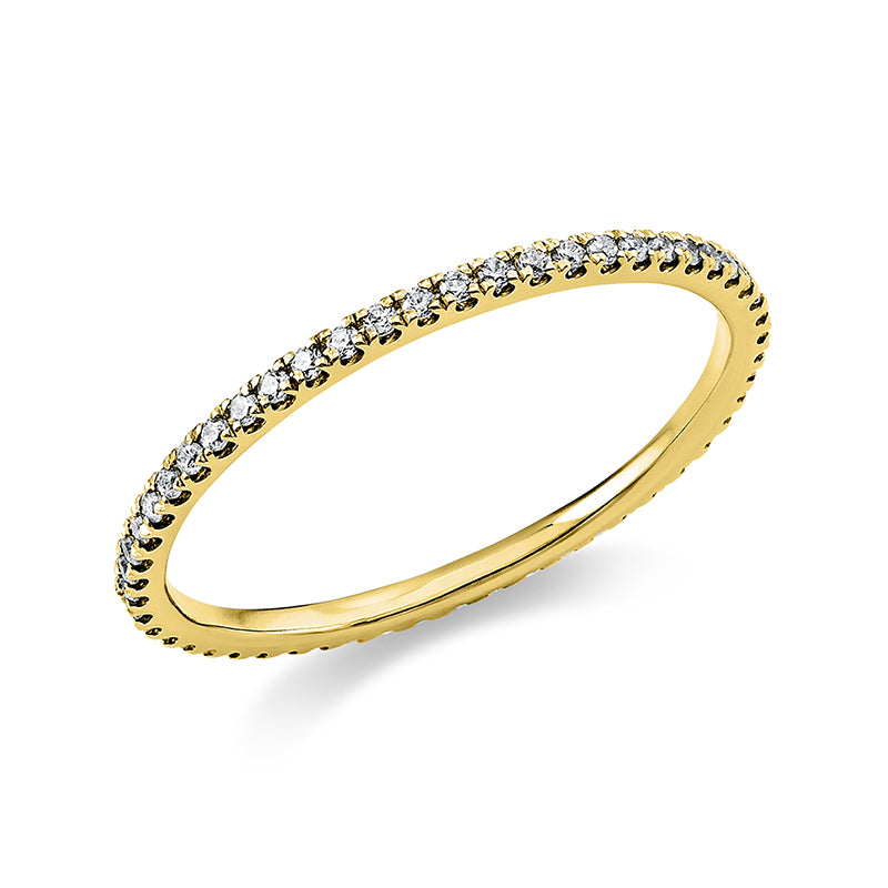 Ring 14 kt GG, 52 Brill. 0,22 ct, TW-si