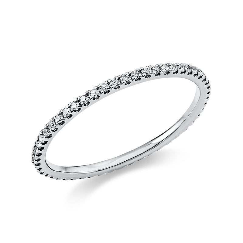 Ring 14 kt WG, 51 Brill. 0,20 ct, TW-si