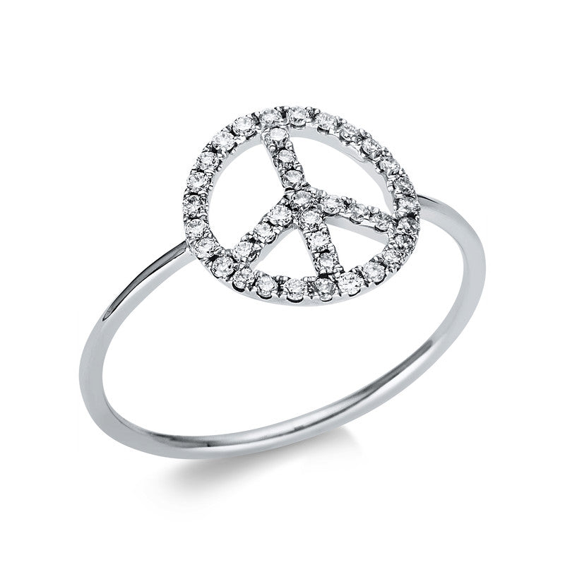 Ring 18 kt WG, 38 Brill. 0,14 ct, TW-pi