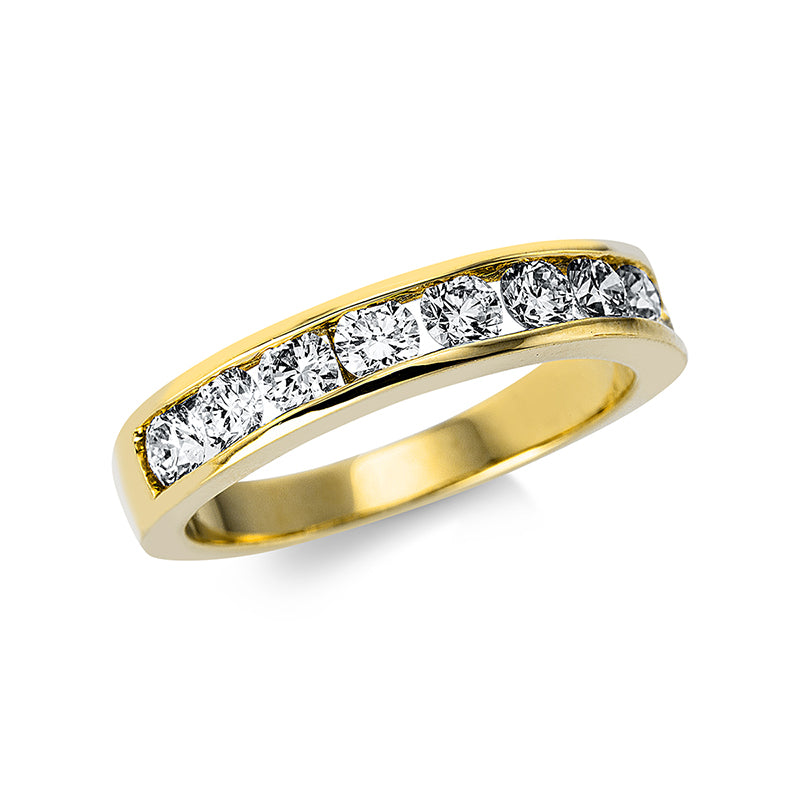 Ring 18 kt GG, 9 Brill. 0,99 ct, TW-si