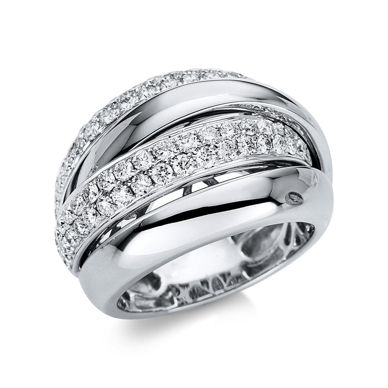 Ring 18 kt WG, 76 Brill. 1,32 ct, TW-si
