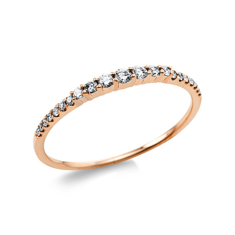 Ring 18 kt RG, 14 Brill. 0,06 ct, TW-si, 6 Brill. 0,09 ct, TW-si, 1 Brill. 0,03 ct, TW-si