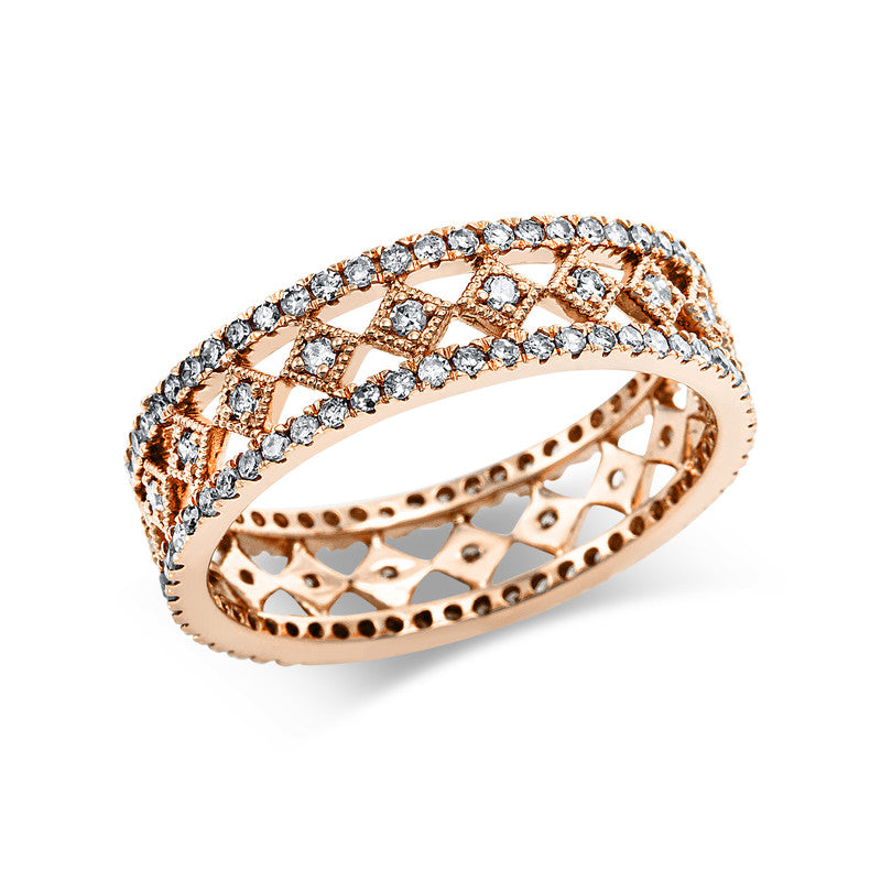 Ring 14 kt RG, 20 Dia. 0,16 ct, TW-si, 108 Dia. 0,53 ct, TW-si