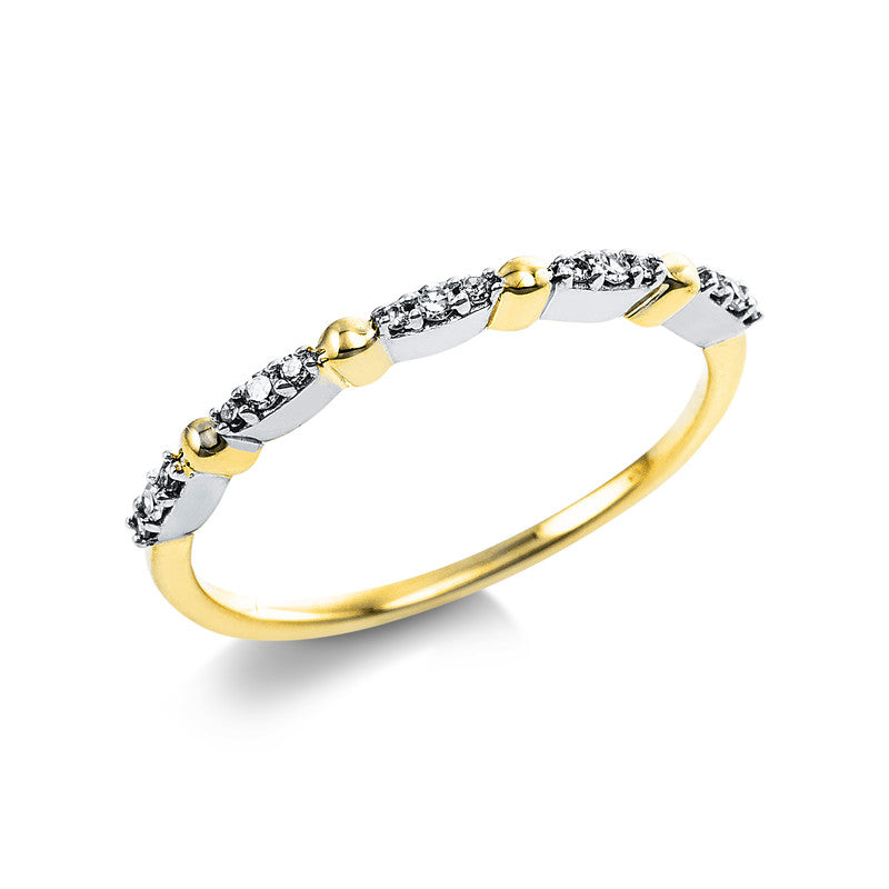 Ring 14 kt GG, 5 Dia. 0,05 ct, TW-si, 10 Dia. 0,04 ct, TW-si
