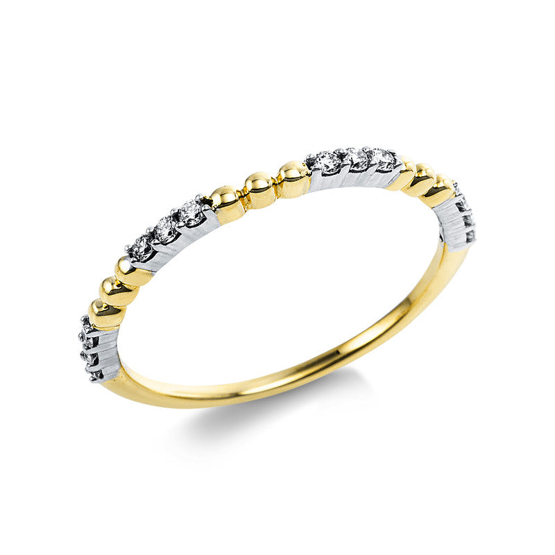 Ring 14 kt GG, 12 Brill. 0,15 ct, TW-si